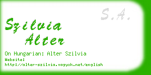 szilvia alter business card